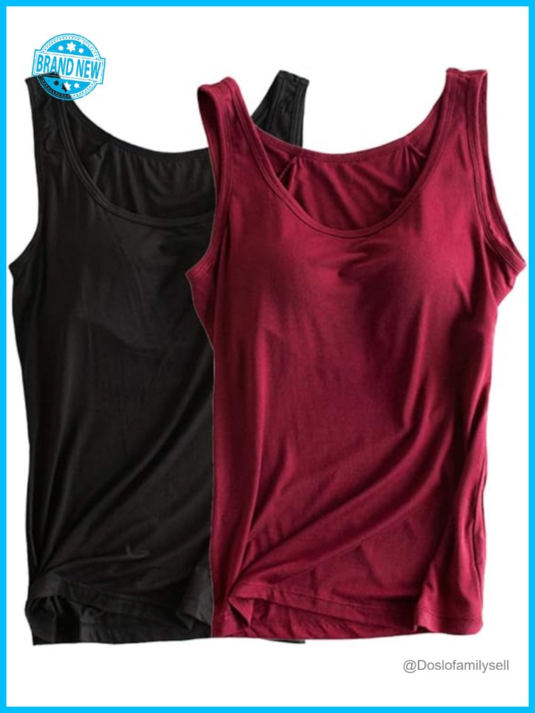 Modal Built-In Bra Padded Camisole Yoga Tank Tops